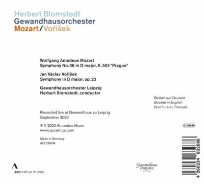 Photo No.2 of Mozart: Symphony No. 38 'Prague' & Voříšek: Symphony in D Major