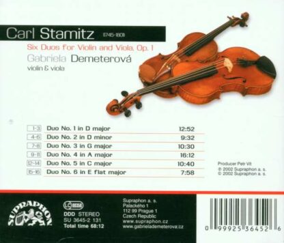 Photo No.2 of Carl Stamitz: Six Duos for Violin and Viola