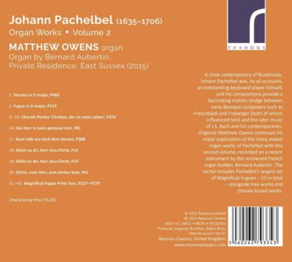 Photo No.2 of Johann Pachelbel: Organ Works, Vol. 2