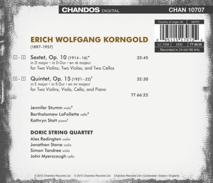 Photo No.2 of Erich Korngold: String Sextet & Piano Quintet