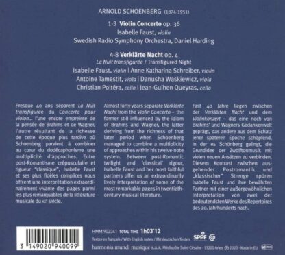 Photo No.2 of Arnold Schönberg: Violin Concerto & Verklärte Nacht