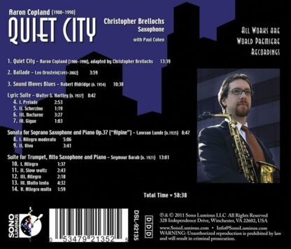 Photo No.2 of Aaron Copland: Quiet City (for Saxophone and Piano)