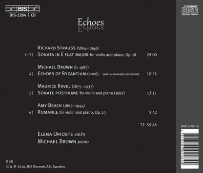 Photo No.2 of Echoes: works for violin and piano