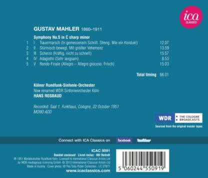 Photo No.2 of Hans Rosbaud - Gustav Mahler: Symphony No. 5