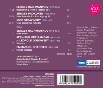 Photo No.2 of Shura Cherkassky - Rachmaninov: Rhapsody On A Theme Of Paganini, Prokofiev: Piano Sonata No. 7 & Stravinsky: Petrushkα