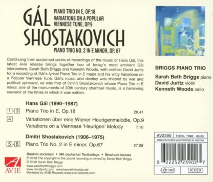 Photo No.2 of Gál: Piano Trio, Op. 18. Variations, Op. 9 & Shostakovich: Piano Trio No. 2