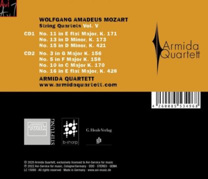 Photo No.2 of W. A. Mozart: String Quartets Vol. 5