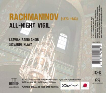 Photo No.2 of Rachmaninov: All-Night Vigil Op. 37