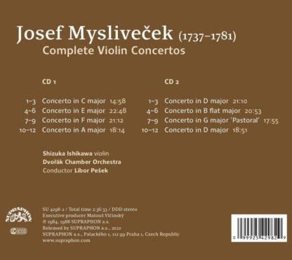 Photo No.2 of Josef Myslivecek: Complete Violin Concertos