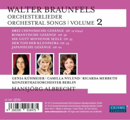 Photo No.2 of Walter Braunfels: Orchestral Songs Volume 2