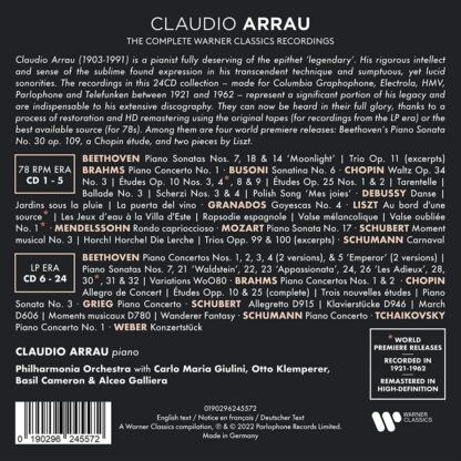 Photo No.2 of Claudio Arrau - The Complete Warner Classics Recordings