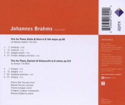Photo No.2 of Johannes Brahms: Horn & Clarinet Trios