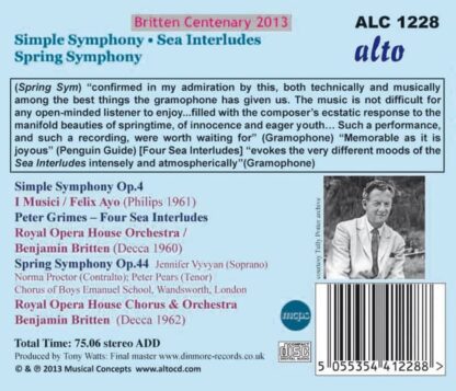 Photo No.2 of Benjamin Britten: Simple Symphony, Spring Symphony & Four Sea Interludes