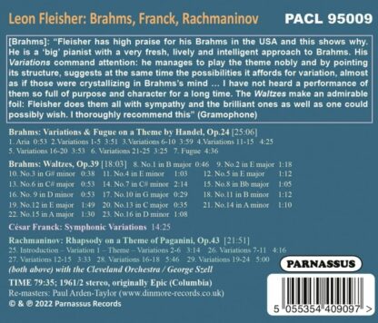Photo No.2 of Leon Fleisher plays Brahms, Franck & Rachmaninov- Legendary Recordings