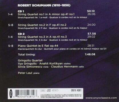 Photo No.2 of Robert Schumann: String Quartets Nos. 1–3 & Piano Quintet