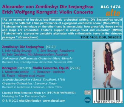Photo No.2 of Alexander von Zemlinsky: Die Seejungfrau & Erich Korngold: Violin Concerto