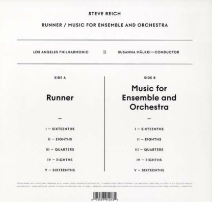 Photo No.2 of Steve Reich: Runner & Music for Ensemble and Orchestra - (Vinyl 180g)