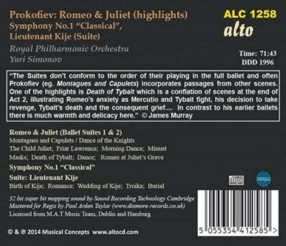 Photo No.2 of S. Prokofiev: Romeo And Juliet - Royal Philharmonic Orchestra & Yuri Simonov