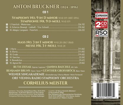 Photo No.2 of Anton Bruckner: Symphony No. 9 & Mass No. 3