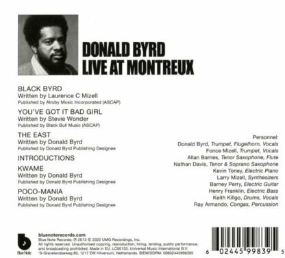 Photo No.2 of Donald Byrd: Live: Cookin' With Blue Note At Montreux 1973