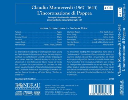 Photo No.2 of Claudio Monteverdi: l'Incoronazione Di Poppea (Naples Version 1651)