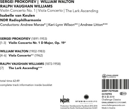 Photo No.2 of Prokofiev, Walton & Vaughan Williams: Works for Violin and Orchestra