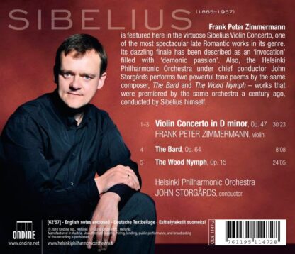 Photo No.2 of Jean Sibelius: Violin Concerto - Frank Peter Zimmermann