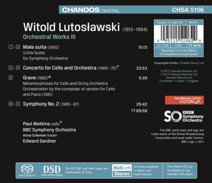 Photo No.2 of Witold Lutosławski: Orchestral Works 3 - BBC Symphony Orchestra & Edward Gardner
