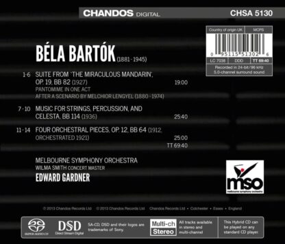 Photo No.2 of Bela Bartók: Four Orchestral Pieces - Melbourne Symphony Orchestra & Edward Gardner