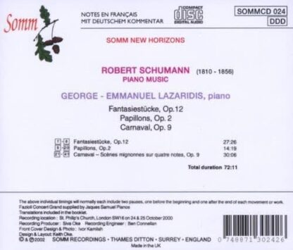 Photo No.2 of Robert Schumann: Piano Music - George-Emmanuel Lazaridis