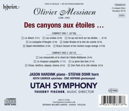 Photo No.2 of Olivier Messiaen: Des canyons aux étoiles - Utah Symphony Orchestra & Thierry Fischer