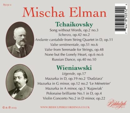 Photo No.2 of Mischa Elman Plays Tchaikovsky & Wieniawski