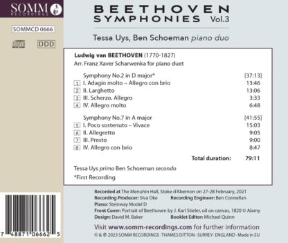 Photo No.2 of Ludwig van Beethoven: Symphonies, Arranged for Piano Duo, Vol. 3