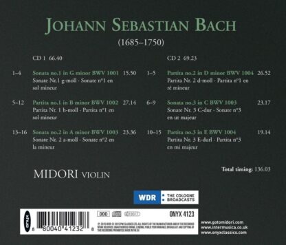 Photo No.2 of J. S. Bach: Partitas & Sonatas for Violin Solo - Midori Gotō