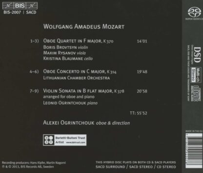 Photo No.2 of W. A. Mozart: Oboe Concerto, Quartet & Sonata - Alexeï Ogrintchouk