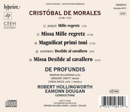 Photo No.2 of Cristobal de Morales: Missa Mille regretz & Missa Desilde al cavallero