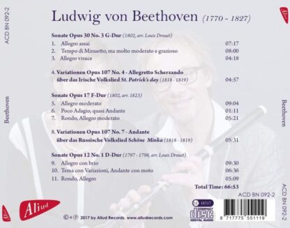 Photo No.2 of Ludwig van Beethoven: Flute Sonatas - Raymond Honing & Ursula Dutschler