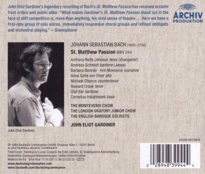 Photo No.2 of J. S. Bach: St Matthew Passion BWV 244 - John Eliot Gardiner