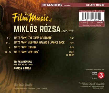 Photo No.2 of Miklós Rózsa: Film Music Suites - BBC Philharmonic & Rumon Gamba