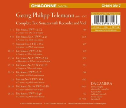 Photo No.2 of Georg Philipp Telemann: Complete Trio Sonatas with Recorder & Violin