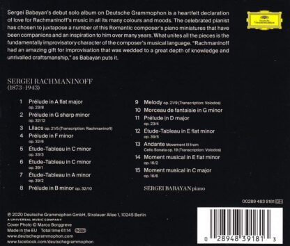 Photo No.2 of Sergei Rachmaninov: Préludes, Études-Tableaux, Moments Musicaux - Sergei Babayan
