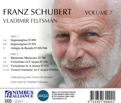 Photo No.2 of Franz Schubert: Piano Works, Vol. 7 - Vladimir Feltsman