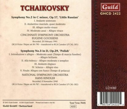 Photo No.2 of Goosens & Kindler conduct P. I. Tchaikovsky: Symphonies 2 & 3