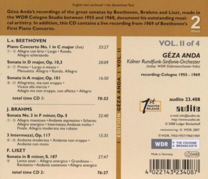 Photo No.2 of Edition Géza Anda Vol. 2: Beethoven, Brahms & Liszt