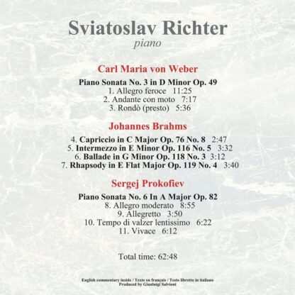 Photo No.2 of Sviatoslav Richter plays Weber, Brahms & Prokofiev