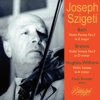 Photo No.1 of Joseph Szigeti plays Bach, Brahms & Vaughan Williams