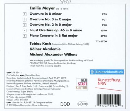 Photo No.2 of Emilie Mayer: Piano Concerto · Overtures