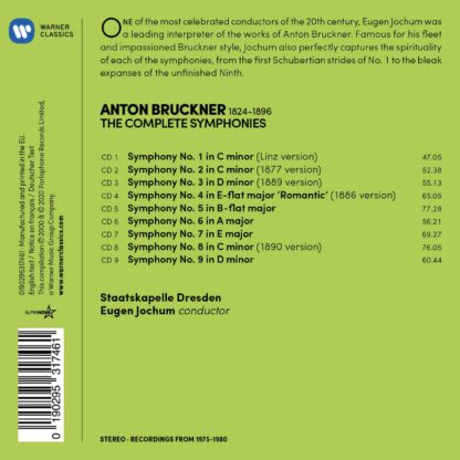 Photo No.2 of Anton Bruckner: The 9 Symphonies - Staatskapelle Dresden & Eugen Jochum