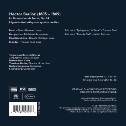 Photo No.2 of Hector Berlioz: La Damnation de Faust - Boston Symphony Orchestra & Seiji Ozawa
