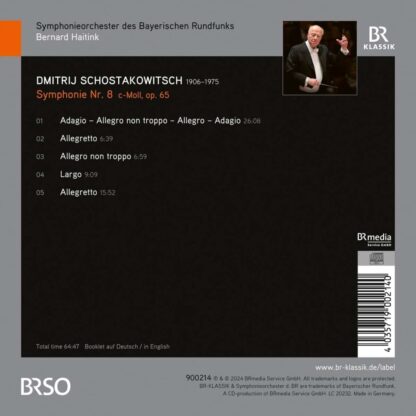 Photo No.2 of Dmitri Shostakovich: Symphony No. 8 - Symphonie-Orchester des Bayerischen Rundfunks & Bernard Haitink